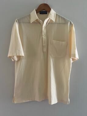 Enro Cotton Mist Cotton Blend Golf Polo Pale Yellow Size Medium JL